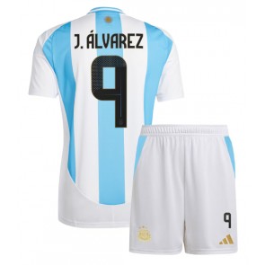 Argentina Julian Alvarez #9 Replika Babytøj Hjemmebanesæt Børn Copa America 2024 Kortærmet (+ Korte bukser)